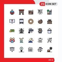 Set of 25 Modern UI Icons Symbols Signs for break marketing shop graph business Editable Vector Design Elements