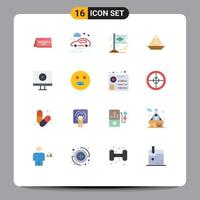 Universal Icon Symbols Group of 16 Modern Flat Colors of sweet indian banner dessert bowl Editable Pack of Creative Vector Design Elements