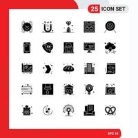Modern Set of 25 Solid Glyphs and symbols such as website page therapy internet pen Editable Vector Design Elements