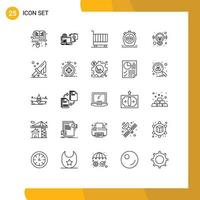 Universal Icon Symbols Group of 25 Modern Lines of idea stopwatch publishing timer marketing Editable Vector Design Elements