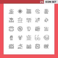 Modern Set of 25 Lines and symbols such as tool construction diwali notebook business Editable Vector Design Elements