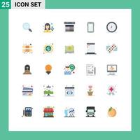 Pictogram Set of 25 Simple Flat Colors of alarm android interface mobile phone Editable Vector Design Elements