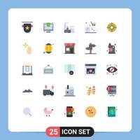 User Interface Pack of 25 Basic Flat Colors of shopping mouse tshirt cart industry Editable Vector Design Elements