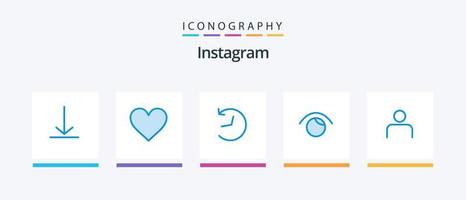 Instagram Blue 5 Icon Pack Including sets. people. logo. instagram. watch. Creative Icons Design vector