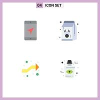 Modern Set of 4 Flat Icons and symbols such as mobile arrows service fresh intersection Editable Vector Design Elements