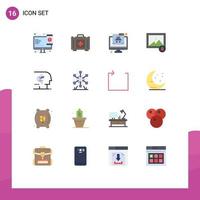 Modern Set of 16 Flat Colors and symbols such as brain android crime photo image Editable Pack of Creative Vector Design Elements