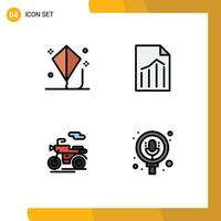 4 Creative Icons Modern Signs and Symbols of child sheet play file scooter Editable Vector Design Elements