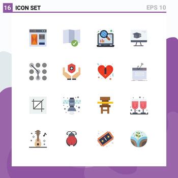 16 Flat Color concept for Websites Mobile and Apps code graduation internet education computer Editable Pack of Creative Vector Design Elements