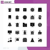 Universal Icon Symbols Group of 25 Modern Solid Glyphs of computers space photography satellite teamwork Editable Vector Design Elements