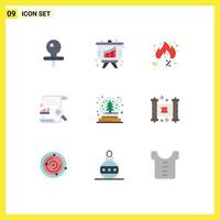 9 Thematic Vector Flat Colors and Editable Symbols of snow report hot search content Editable Vector Design Elements