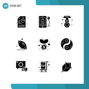 9 Universal Solid Glyphs Set for Web and Mobile Applications investment dollar female game american Editable Vector Design Elements