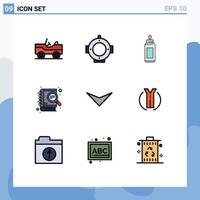Pictogram Set of 9 Simple Filledline Flat Colors of next arrow child seo development Editable Vector Design Elements