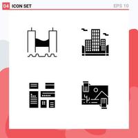 Pack of creative Solid Glyphs of bridge advertising industrial business marketing Editable Vector Design Elements