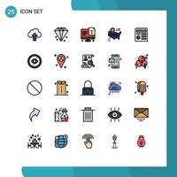 25 Creative Icons Modern Signs and Symbols of manu basic screen american location Editable Vector Design Elements