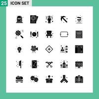 User Interface Pack of 25 Basic Solid Glyphs of business equipment setting cooking tool Editable Vector Design Elements