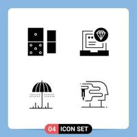 Group of Solid Glyphs Signs and Symbols for casino umbrella app coding spring Editable Vector Design Elements