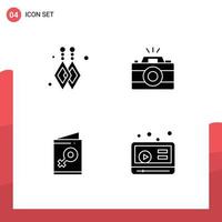 Stock Vector Icon Pack of Line Signs and Symbols for custom earrings invite image card video Editable Vector Design Elements