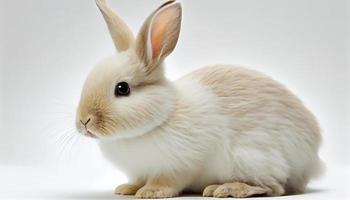 Rabbit with white background happy easter photo