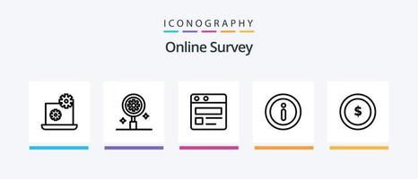Online Survey Line 5 Icon Pack Including . love. gear. mobile. conversation. Creative Icons Design vector
