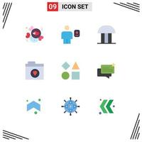 9 Creative Icons Modern Signs and Symbols of bricks files profile favorite court of law Editable Vector Design Elements