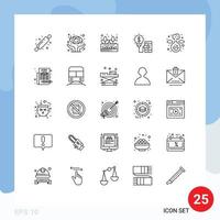 Universal Icon Symbols Group of 25 Modern Lines of lab chemistry grower technology idea Editable Vector Design Elements