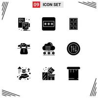 Stock Vector Icon Pack of 9 Line Signs and Symbols for computer comfort cabinet carpet authority Editable Vector Design Elements