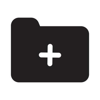 Folder Icon with Solid Style vector