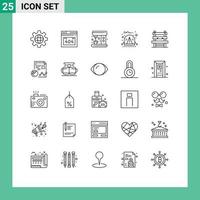 25 Universal Line Signs Symbols of report station maker room jungle Editable Vector Design Elements