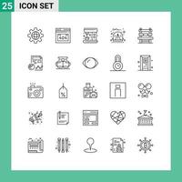 25 Universal Line Signs Symbols of report station maker room jungle Editable Vector Design Elements