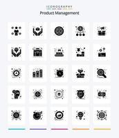 Creative Product Management 25 Glyph Solid Black icon pack  Such As product. money. product. magnifying. online vector