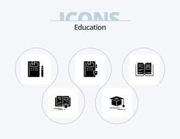 Education Glyph Icon Pack 5 Icon Design. text. education. education. book. education vector