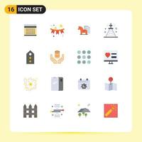 16 User Interface Flat Color Pack of modern Signs and Symbols of signal communications holiday tactic chess Editable Pack of Creative Vector Design Elements