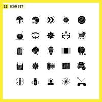 Set of 25 Modern UI Icons Symbols Signs for tick ok direction logistic friday Editable Vector Design Elements