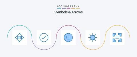 Symbols and Arrows Blue 5 Icon Pack Including full screen. logo. okay. circle. enlarge vector