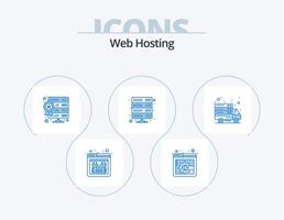 Web Hosting Blue Icon Pack 5 Icon Design. transfer. internet. star. vpn. server vector