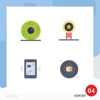 Modern Set of 4 Flat Icons Pictograph of eye vibrate horror ribbon no Editable Vector Design Elements