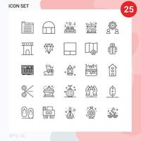 25 Creative Icons Modern Signs and Symbols of setting employee pepper configure home Editable Vector Design Elements