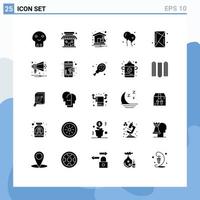 Universal Icon Symbols Group of 25 Modern Solid Glyphs of games console home nature bloon Editable Vector Design Elements