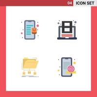 Flat Icon Pack of 4 Universal Symbols of bag backup online store online files Editable Vector Design Elements