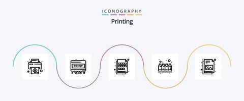 impresión línea 5 5 icono paquete incluso colores. tinta. color. color. muestra de tela vector