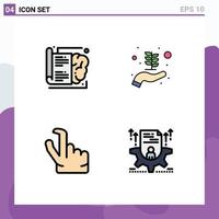 4 Creative Icons Modern Signs and Symbols of book zoom learning hand cv Editable Vector Design Elements