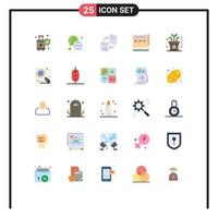 Universal Icon Symbols Group of 25 Modern Flat Colors of web print sharing blue copying Editable Vector Design Elements