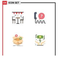 Flat Icon Pack of 4 Universal Symbols of celebration support outdoor help box Editable Vector Design Elements