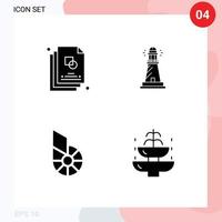 Pack of 4 Modern Solid Glyphs Signs and Symbols for Web Print Media such as sketch bitshares design light crypto Editable Vector Design Elements