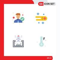 4 Creative Icons Modern Signs and Symbols of accept project office comet startup Editable Vector Design Elements