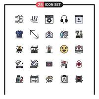 25 Creative Icons Modern Signs and Symbols of page app travel support headphones Editable Vector Design Elements