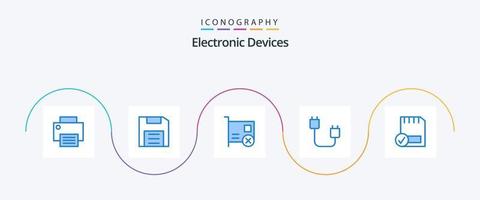 dispositivos azul 5 5 icono paquete incluso dispositivos. ordenadores. flexible. pci. dispositivos vector
