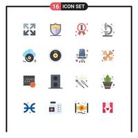 16 User Interface Flat Color Pack of modern Signs and Symbols of cloud disc quality cd lab Editable Pack of Creative Vector Design Elements