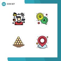 4 Creative Icons Modern Signs and Symbols of manager delicacy consultant question indian Editable Vector Design Elements