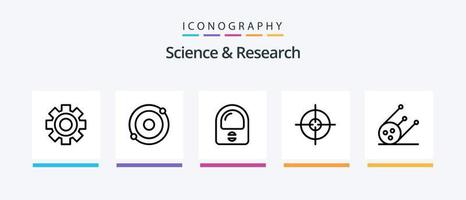 Ciencias línea 5 5 icono paquete incluso . ciencia. ciencia. investigación. traje. creativo íconos diseño vector